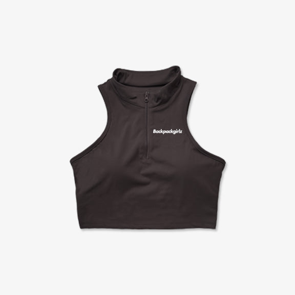 BackpackGirlz Crop Zip Tank - Black