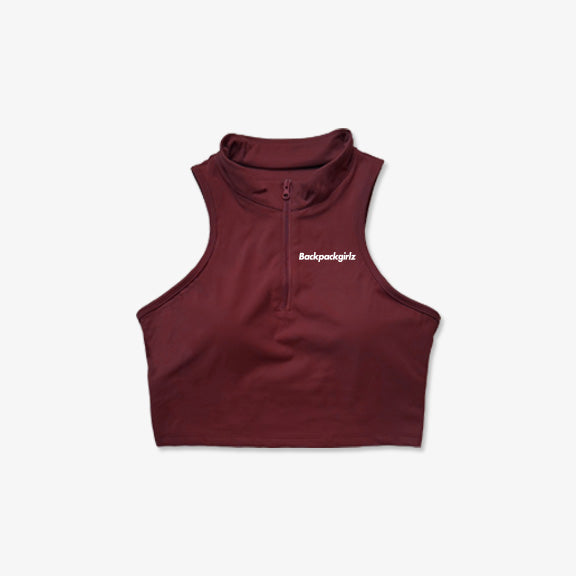 BackpackGirlz Crop Zip Tank - Cabernet