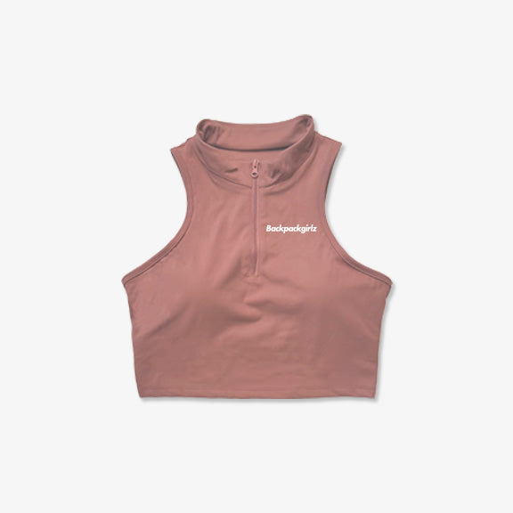 BackpackGirlz Crop Zip Tank - Old Rose