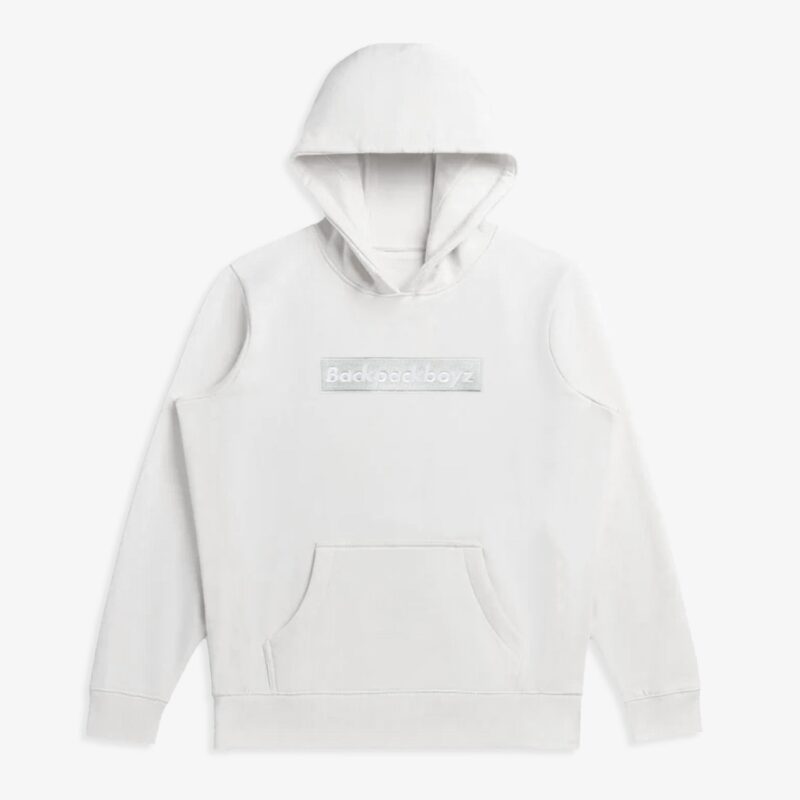 Embroidered Box Logo - Hoodie White